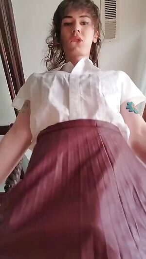 A peek under Rose Marie Jackson's skirt