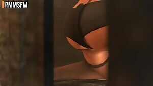 Lisa with enhanced tits throat fucked by monster.