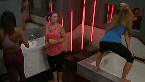 Haleigh twerking with Rockstar smacking her ass in HOH bathroom