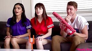 Aliya Brynn & Emily Willis - Super Sunday With My Step Sis And Her Friend