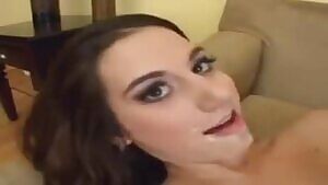 Fucked with cum on her face