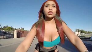 Melissa Mays twerking while riding a Ducati