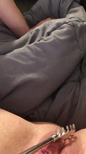 Trying to keep the kegel ball in, but my boyriend keeps teasing me with the back scratcher 🙄