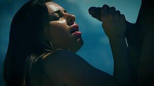 Cum sucking babe in outdoor