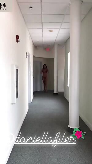 Daniella Filer red bikini black heels