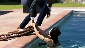 Poolside Sex With Sexy Japanese Babe