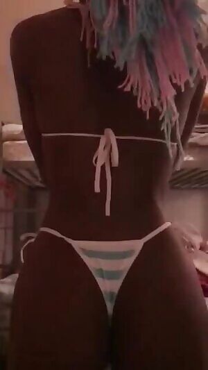 Slow mo of me in my tiny bikini