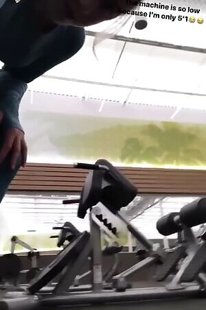 Clearly showing off in those leggings