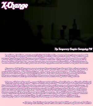 Jane, training her husband with a glass of wine