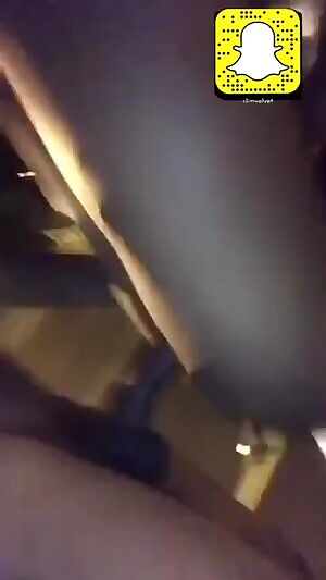 Ebony freak fucking on the hood of a car in public