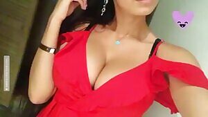 You gotta love the red dress with a lot of cleavage