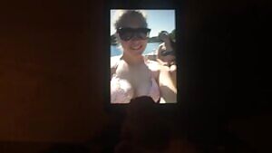 Shooting my cum on Kody's tits