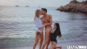 Little Caprice with Gabbie Carter at a beach (2019)