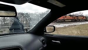 Railroad Titty Flash for the Train