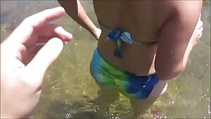 She's so happy she starts bending over!