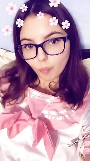 Naughty schoolgirl ready to play with her toy