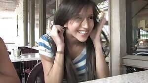 Very cute girl flashing her beautiful tits in a restaurant 😱 😱 😱