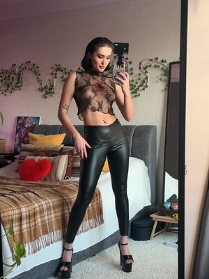 Nothing Underneath Leather Leggings Mirror See Through Clothing