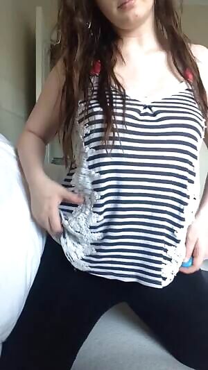 Pale boobies and hairy pussy!