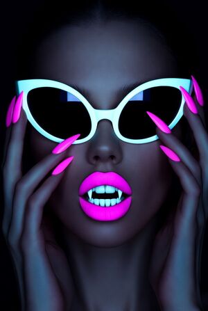 Nail fetish Glasses Lipstick Nails Vampire