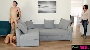 STEP BROTHER FUCKS STEP SISTER RIGHT NEXT TO MOM