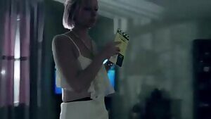 Samantha Varga getting tastefully eaten, while taking a shit, by a shark from the sewer in the indie masterpiece House Shark .