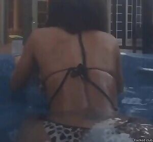 Emerging from the pool