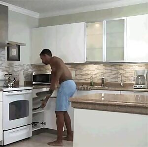 When he makes breakfast and you know he's hard.