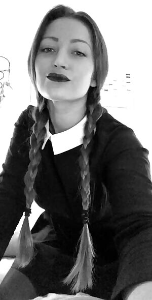 Dani Daniels as a Slutty Wednesday Addams