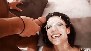 Bonnie Rotten gets a jizz mask.