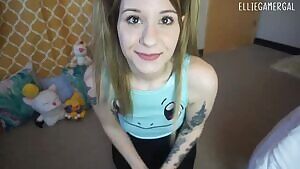 Having some fun with my squirt dildo