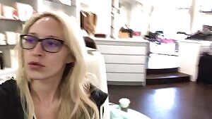 Playing with my tits next to a lady