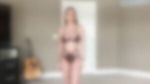 Christina Khalil in multiple lingerie outfits.