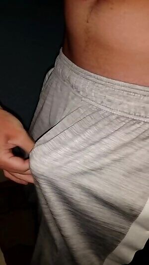 Trying on a cock ring