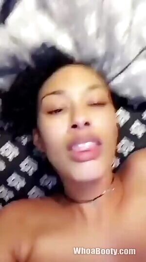 on her tongue and face