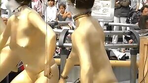 Gold Painted Asians with Bouncy Titties in G-Strings