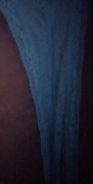 Blue lace panties with a peek of how wet you have me👀💦