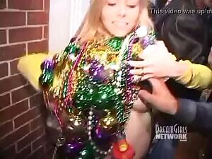 Mardi gras flasher get tits sucked