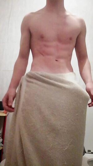 The towel doesn't want to leave my cock