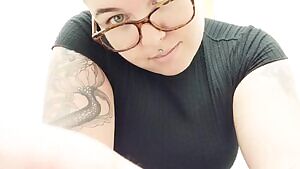 Popping out my titties for y'all in the work bathroom