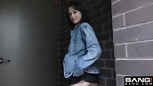 Getting caught flashing her butt