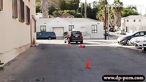 Teen bitch Cadey Mercury pounded in the car in public