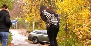 Peeing in front of her desperate friend