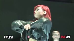 Bea Priestley's huge tits get in the way of the rope