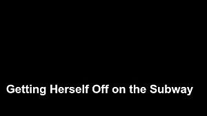 Getting herself off on the train