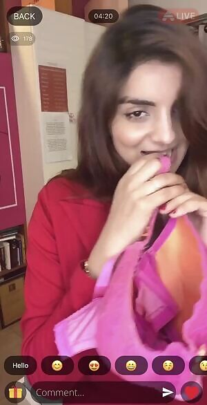 Anveshi with her huge cleavage showing off her bra