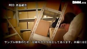 A Female Manager Who Became Trapped Between Falling Cardboard Boxes Gets Fucked From Behind And Creampied!