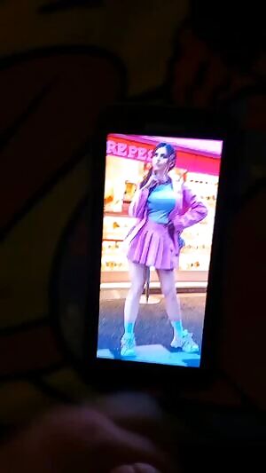 I just had to cum on sexy youtuber Azzyland in that sexy skirt