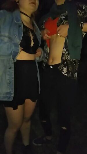 Double titty drop in the forest