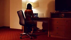 She needs some company in her hotel room